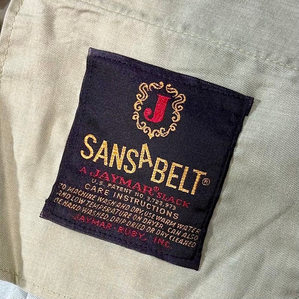 Vtg 70s SANSABELT by Jaymar Slacks Pants 36 Sage Green Men's Disco Golf Retro - Picture 3 of 11